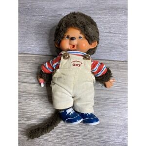 Vintage 1974 Sekiguchi Monchhichi Agent 007 Doll Original Label made in Japan 8"